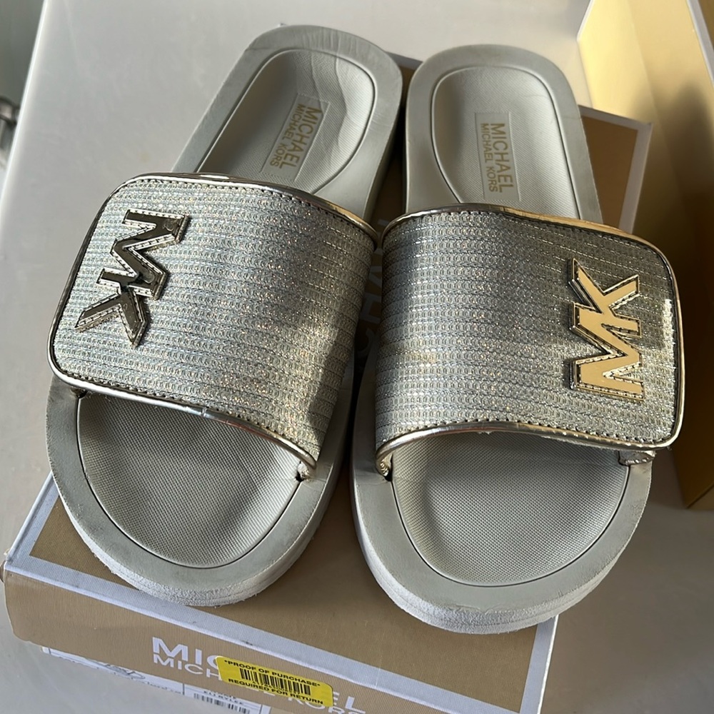 Michael Kors Gold/Vanilla Pool Sandals